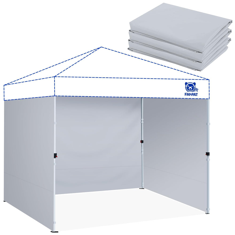 FANPAT sidewalls for 10x10 canopy in durable gray, front view