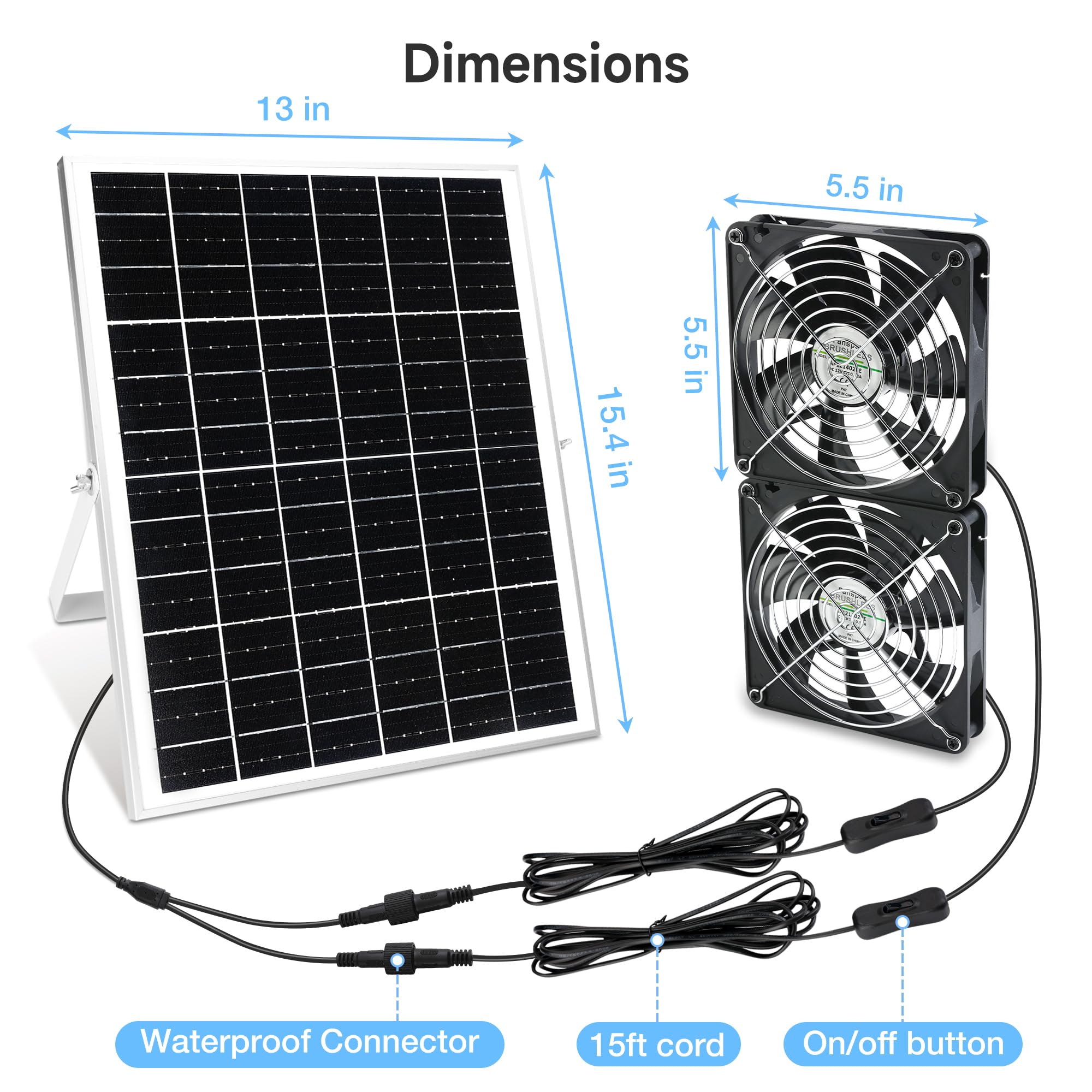Fanspex 5.5-inch fan kit showing dual fans setup