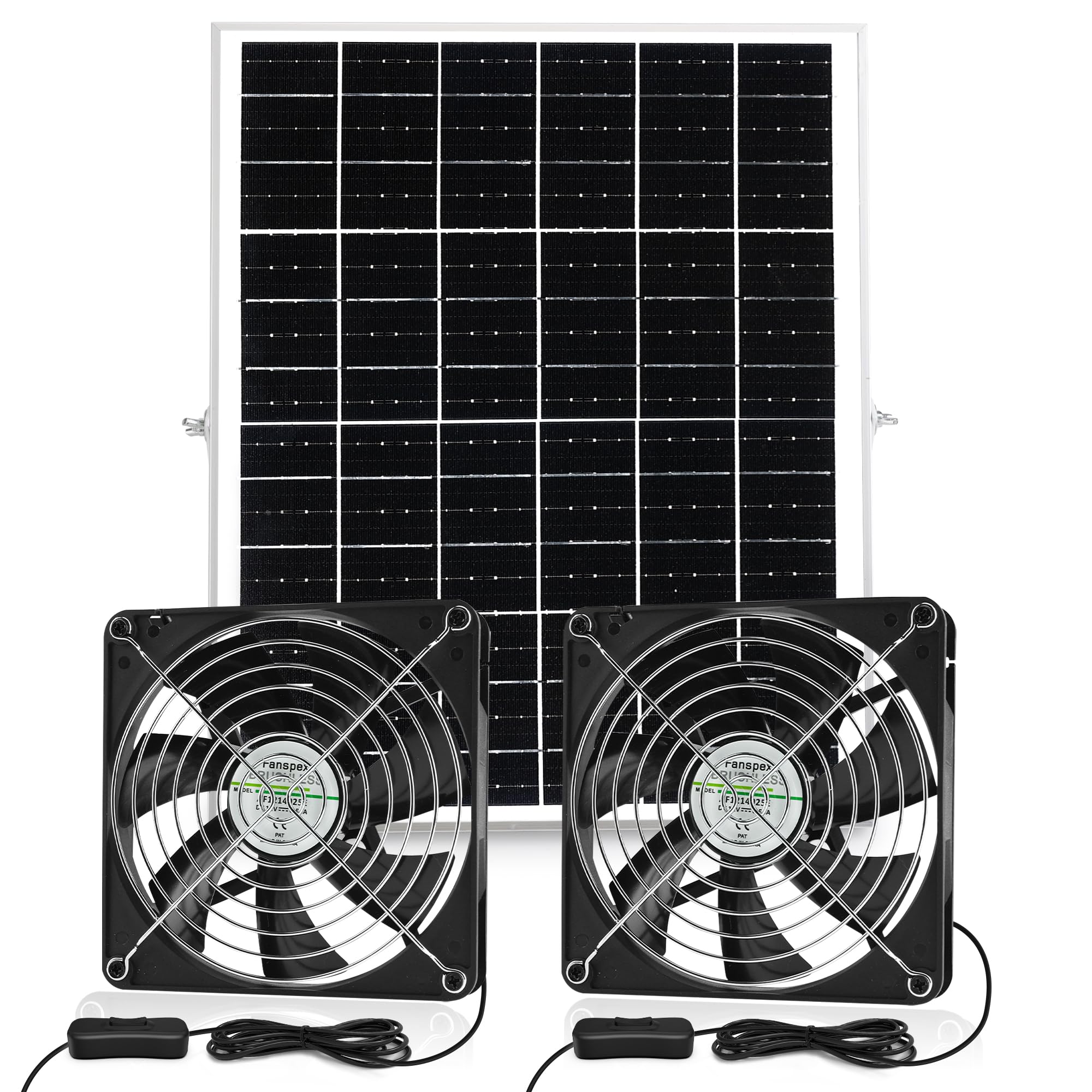 Fanspex Solar 5.5-inch Fan Kit with Solar Panel front view