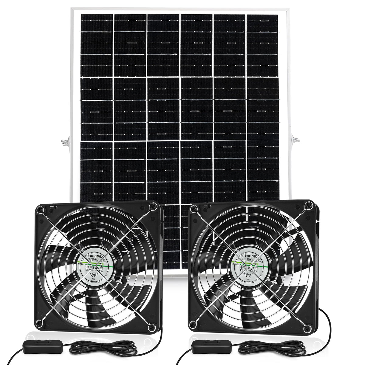 Fanspex Solar 5.5-inch Fan Kit with Solar Panel front view
