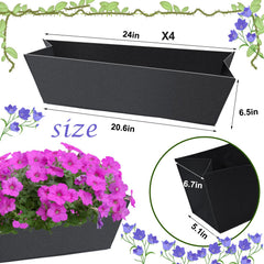 Fantang 4PCS 24Inch black planter liner side view