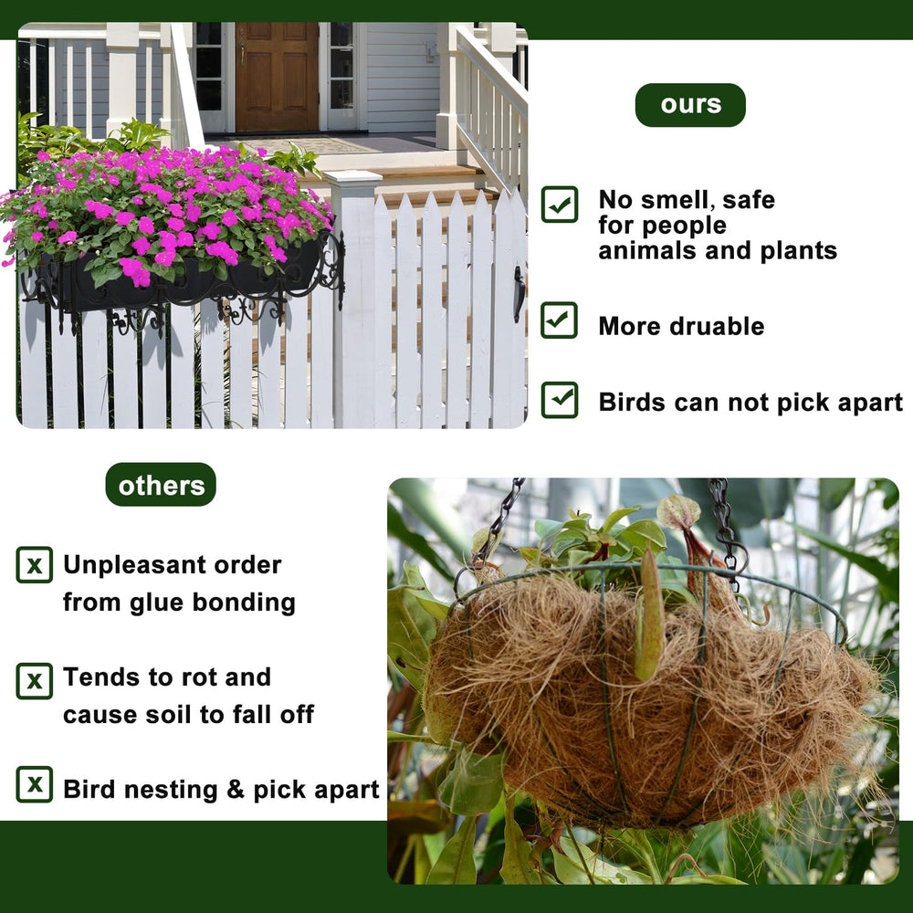 Fantang 4PCS 24Inch window box liner top view with plants