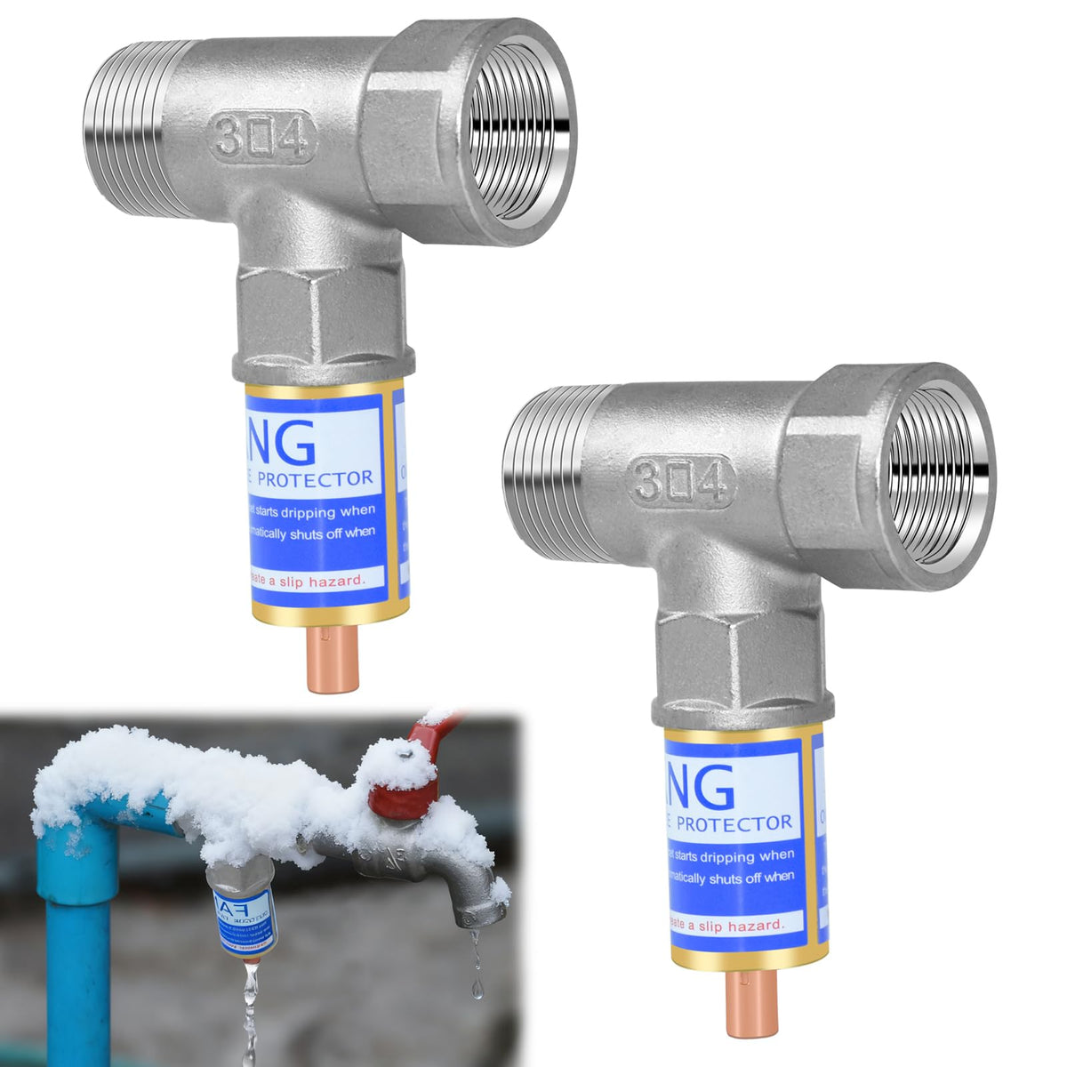 Fantang Outdoor Faucet Freeze Protection 2 Set with installation tape