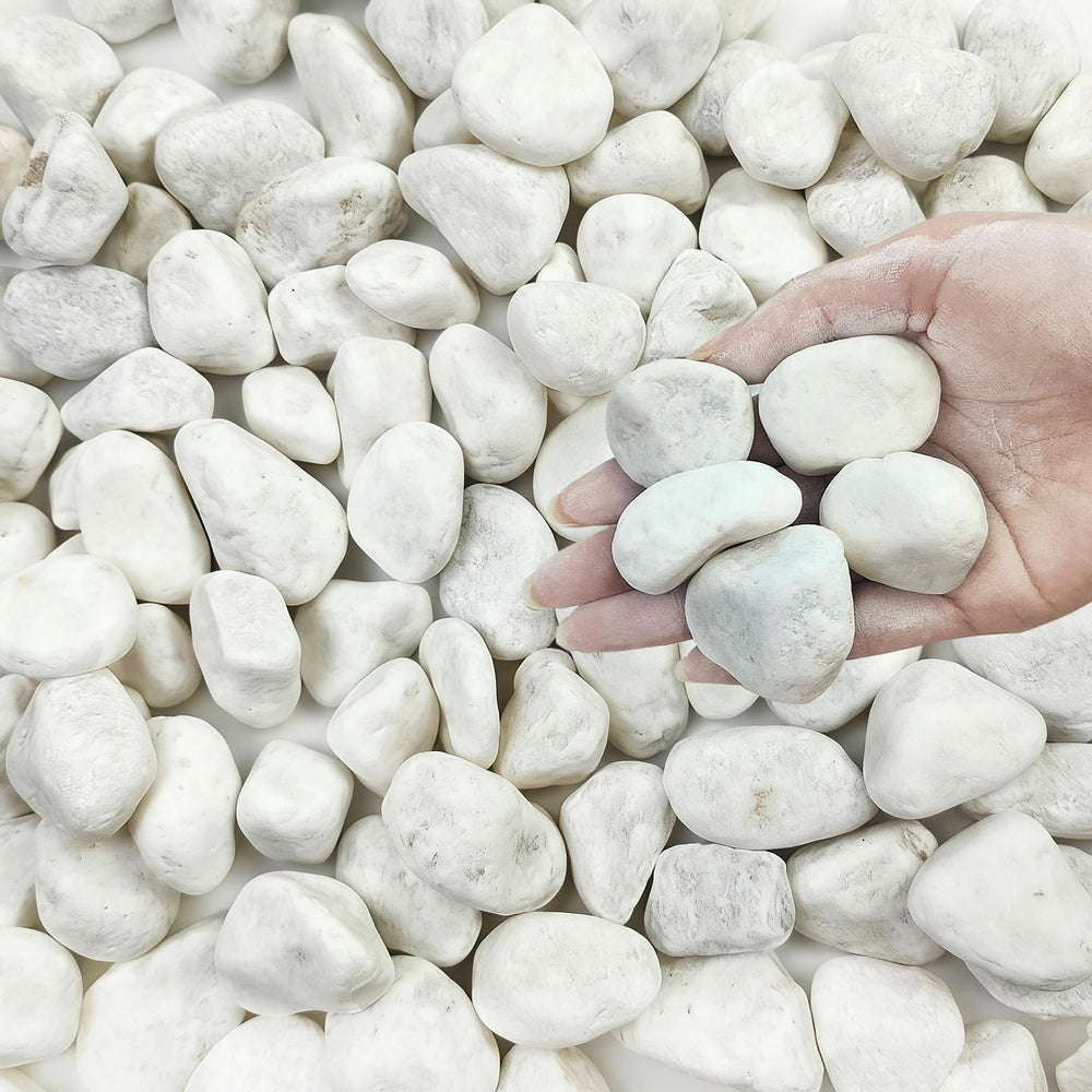 FANTIAN 5 lbs White River Rocks 1-2 inch pebbles front view