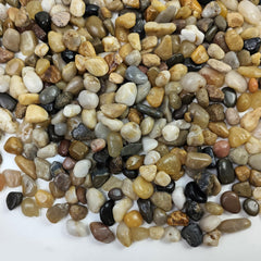 FANTIAN Pea Gravel 10 lbs white, gray, brown, and black stones