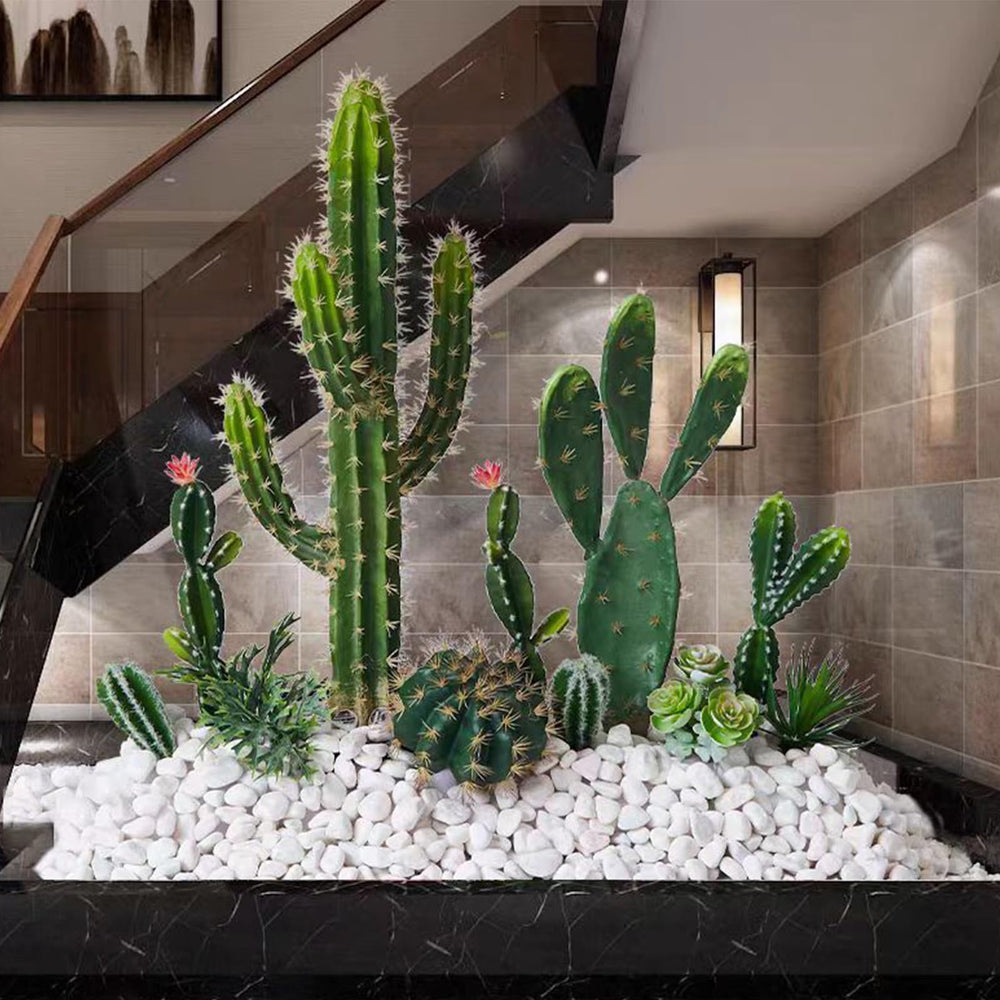 FANTIAN White Matte Rocks used in a succulent terrarium