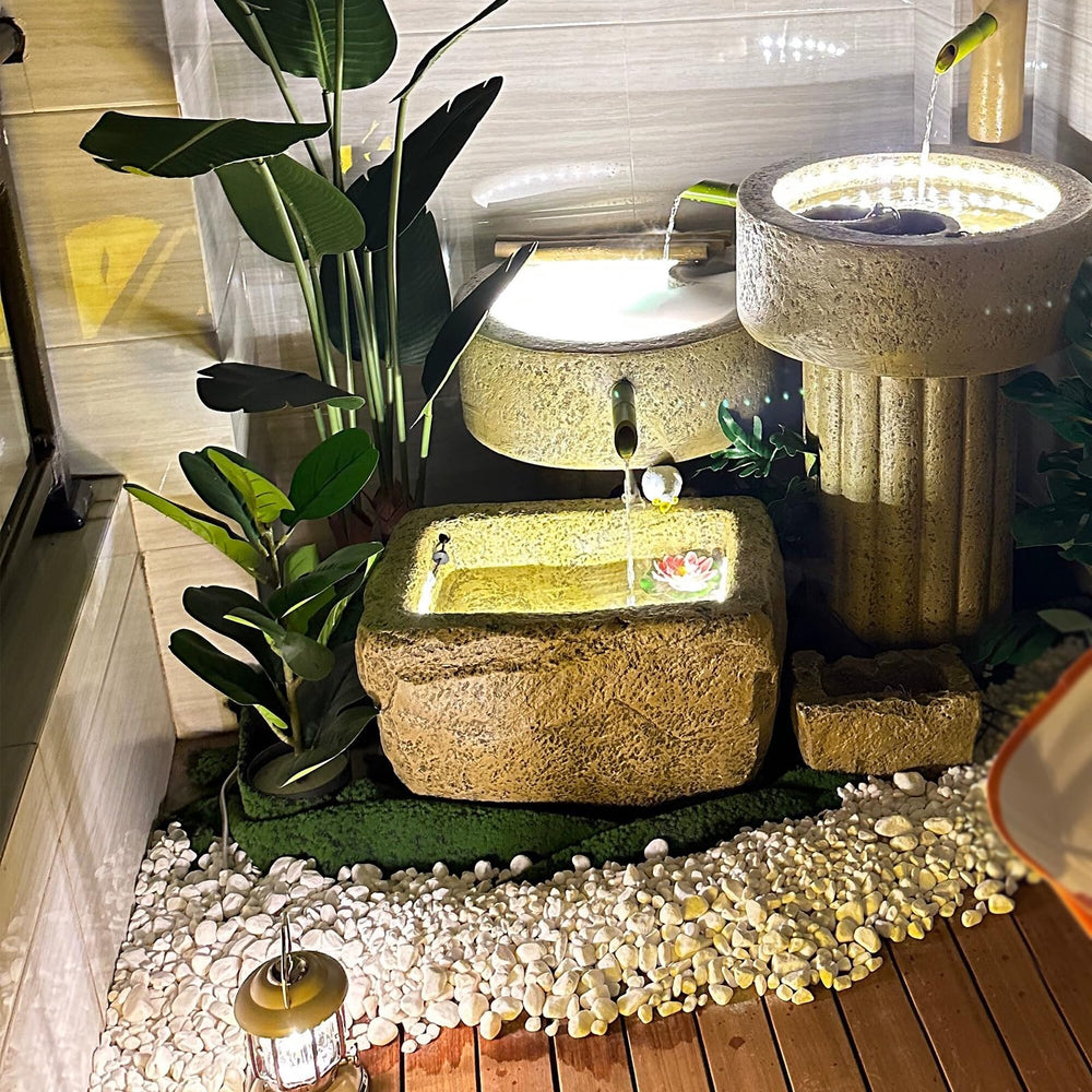 FANTIAN White River Rocks displayed in a garden setting