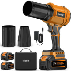 FAOGO Cordless Leaf Blower front view in light orange