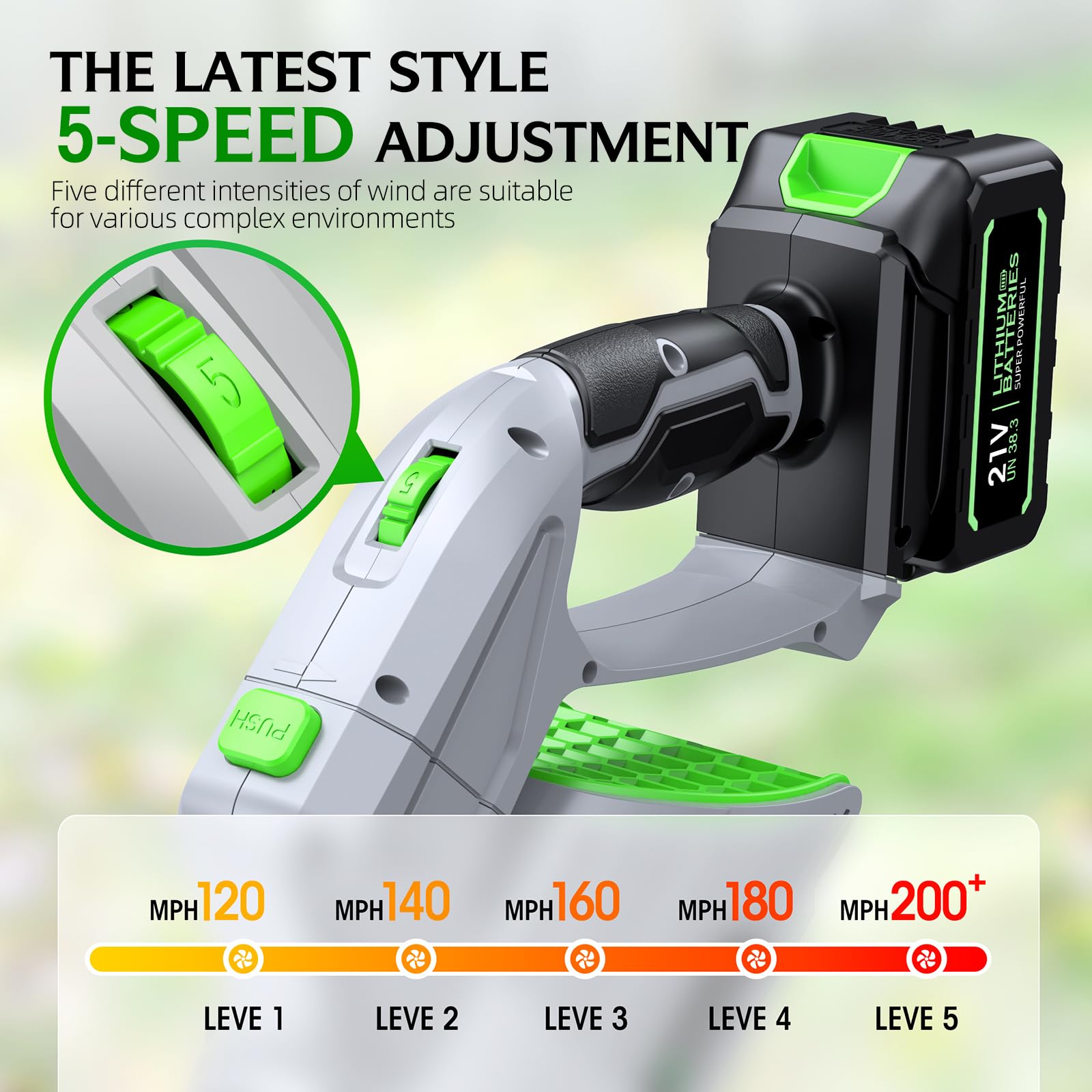 FAOGO lightweight handheld leaf blower side view