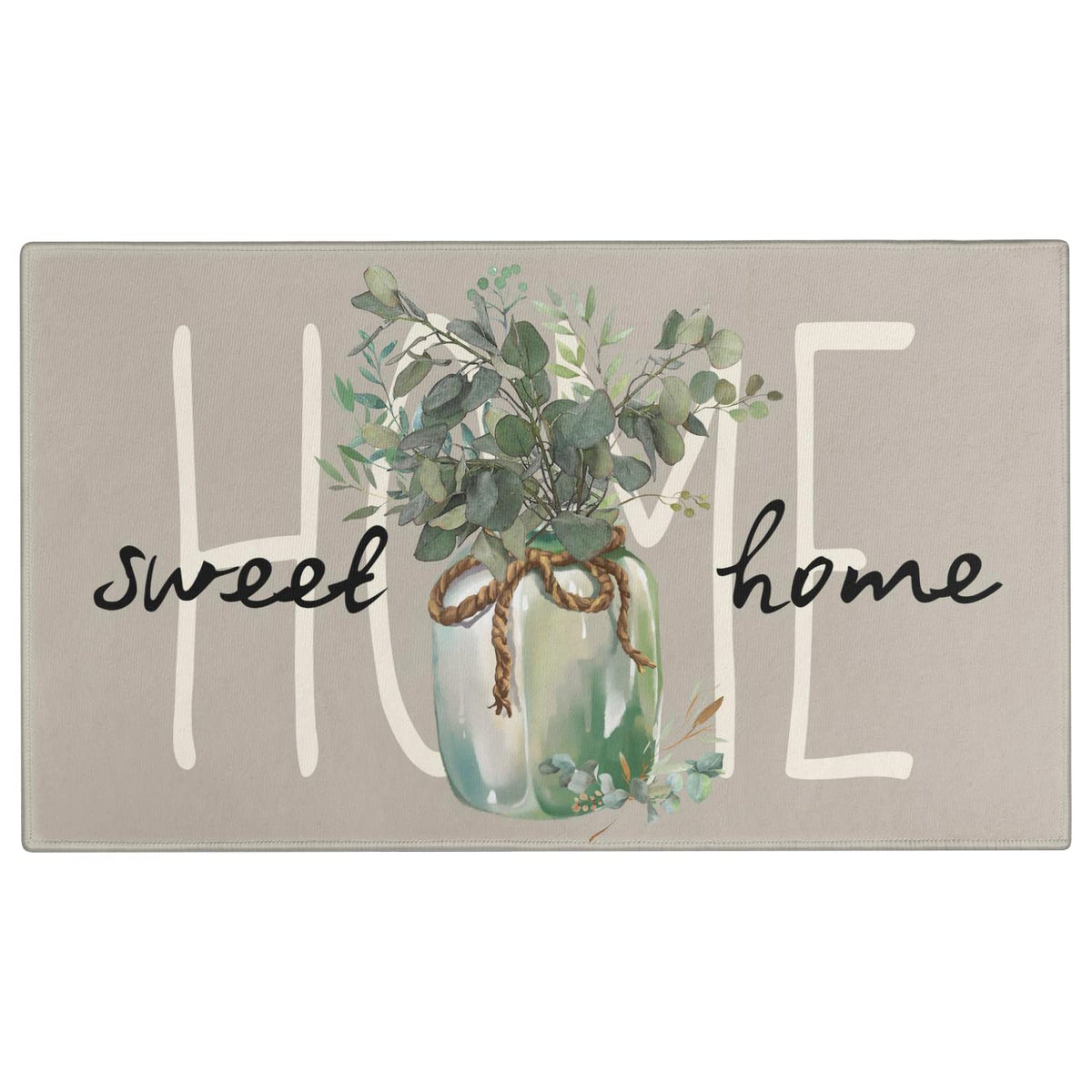 Faptoena Spring Door Mat 30" x 17" grey with leaf design