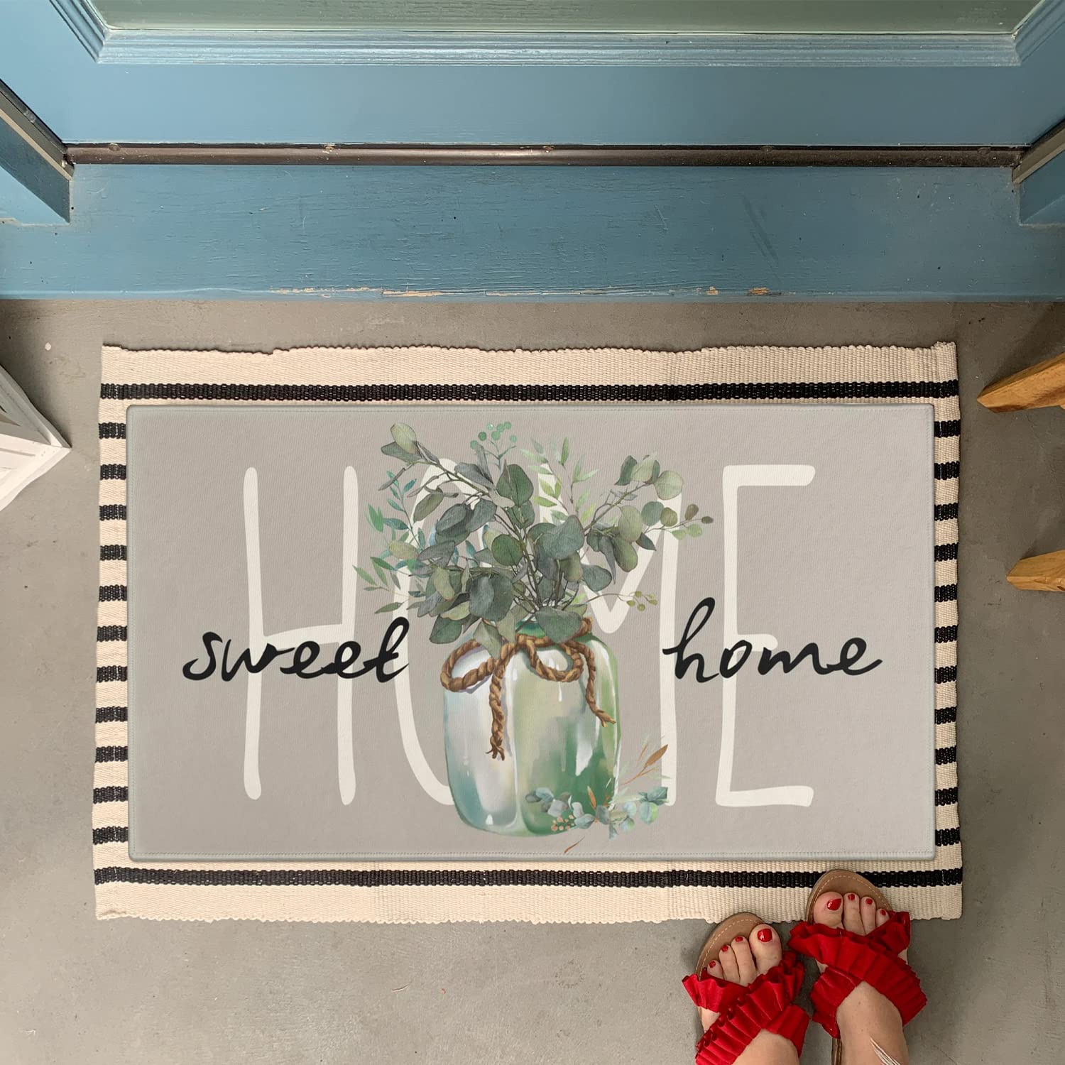 Faptoena Spring Door Mat in a home entrance setting