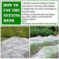 FARAER Garden Barrier Netting 10x10ft covering vegetable plants