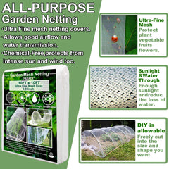 FARAER Garden Barrier Netting 10x10ft rolled up for storage