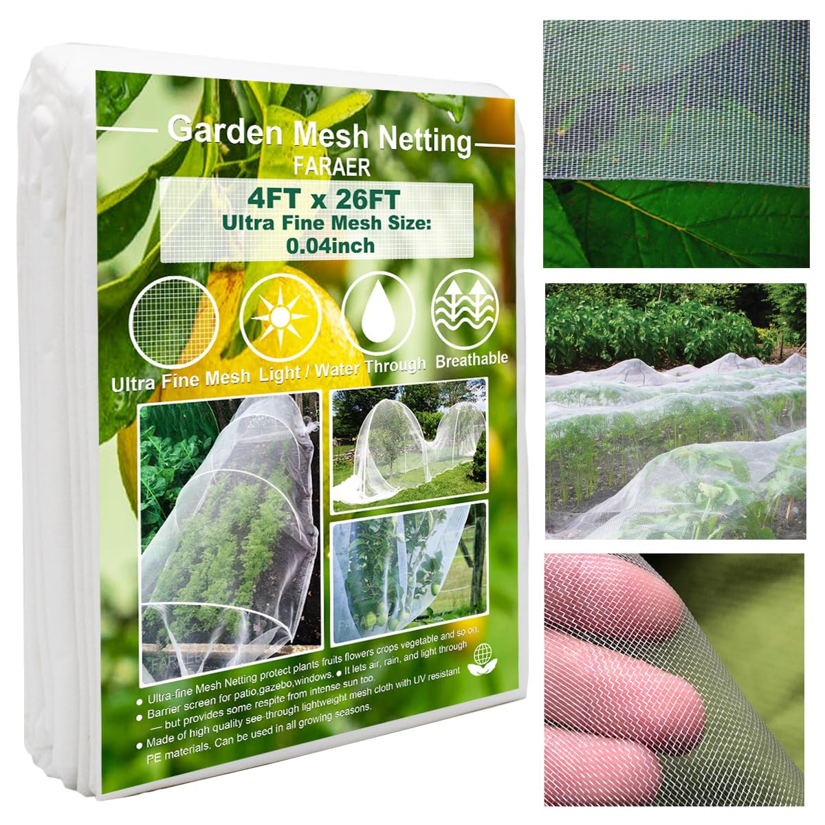 FARAER Garden Pest Barrier Netting 4x26ft front view