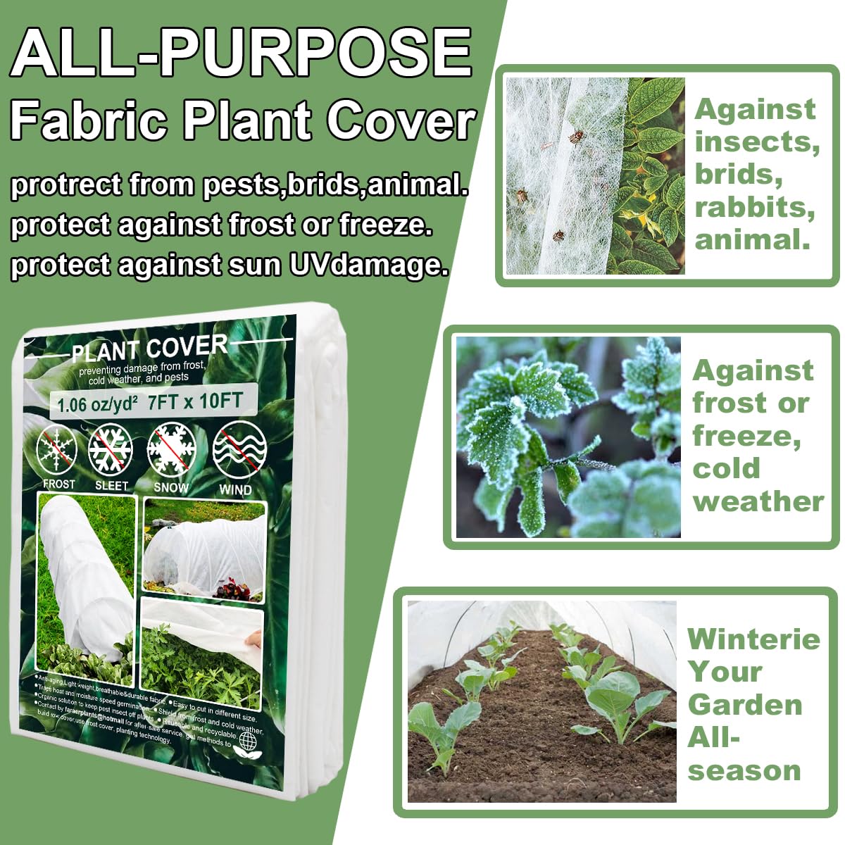 FARAER plant cover demonstrating frost protection over plants