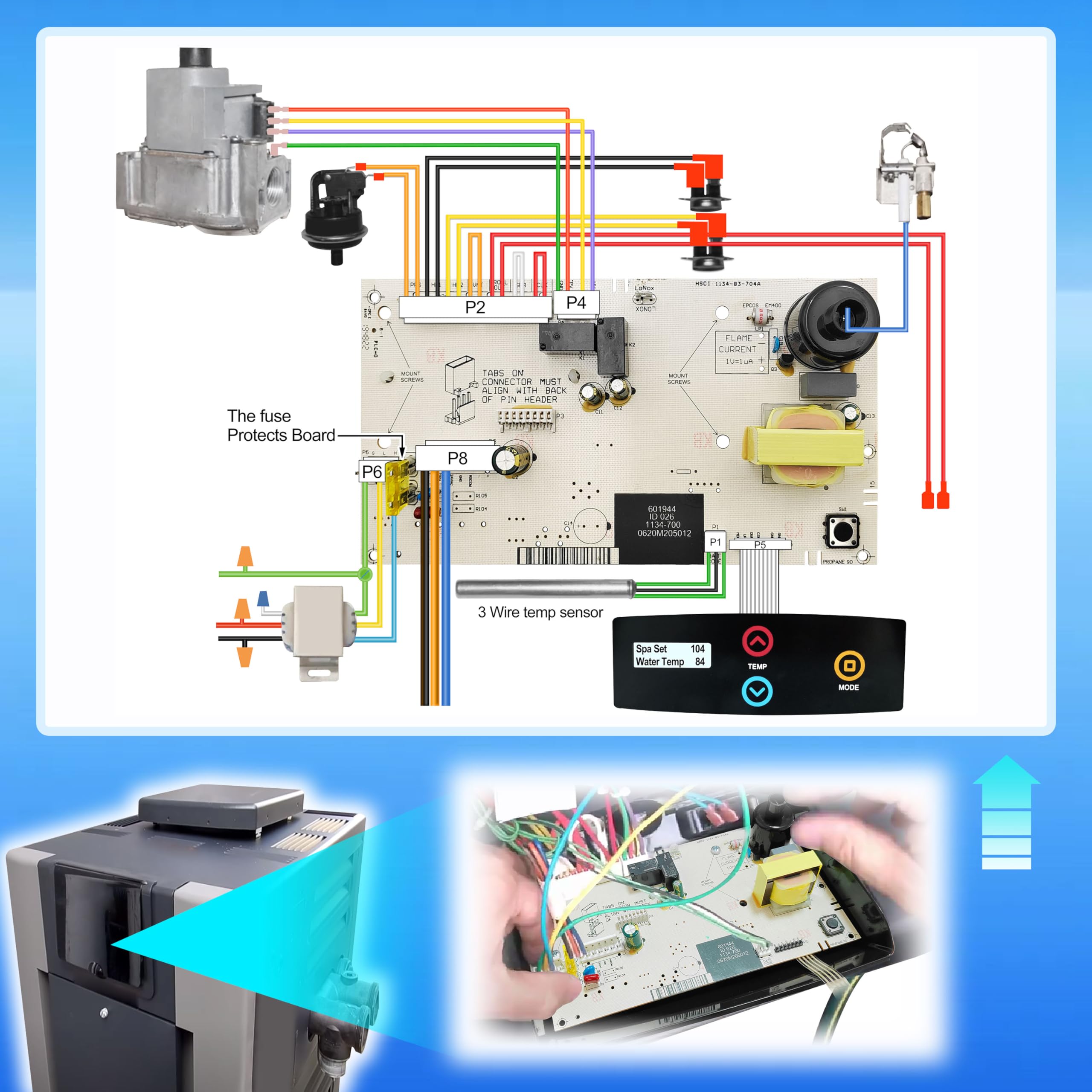 FARAMZ 013464F control board wiring details