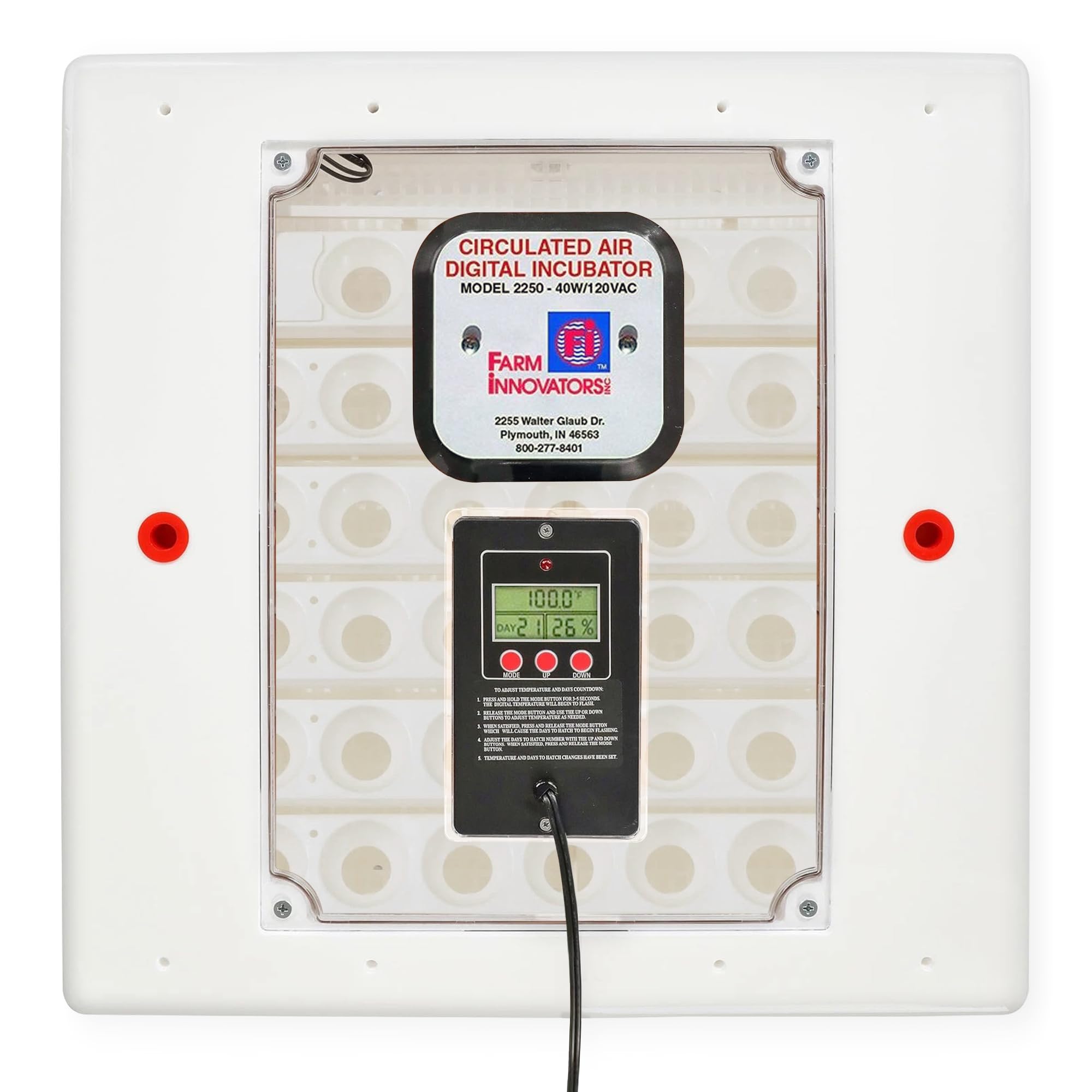 Farm Innovators 40W Circulated Air Incubator front view