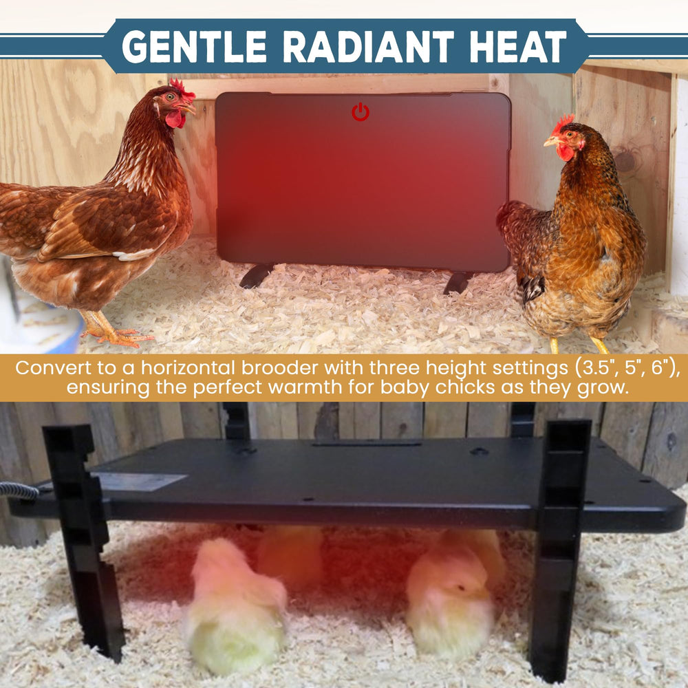 Farm Innovators chicken coop heater in brooder mode