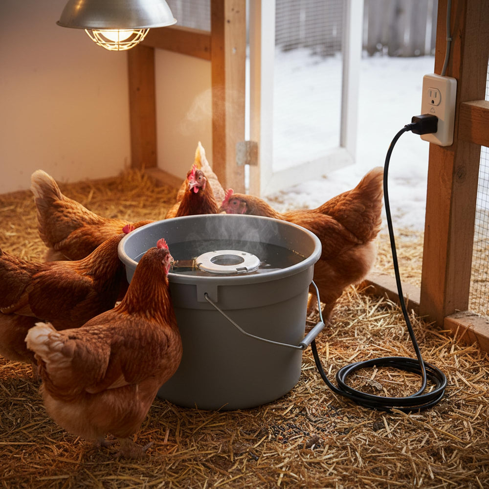 Farm Innovators Chicken Waterer De-Icer close-up of heating element