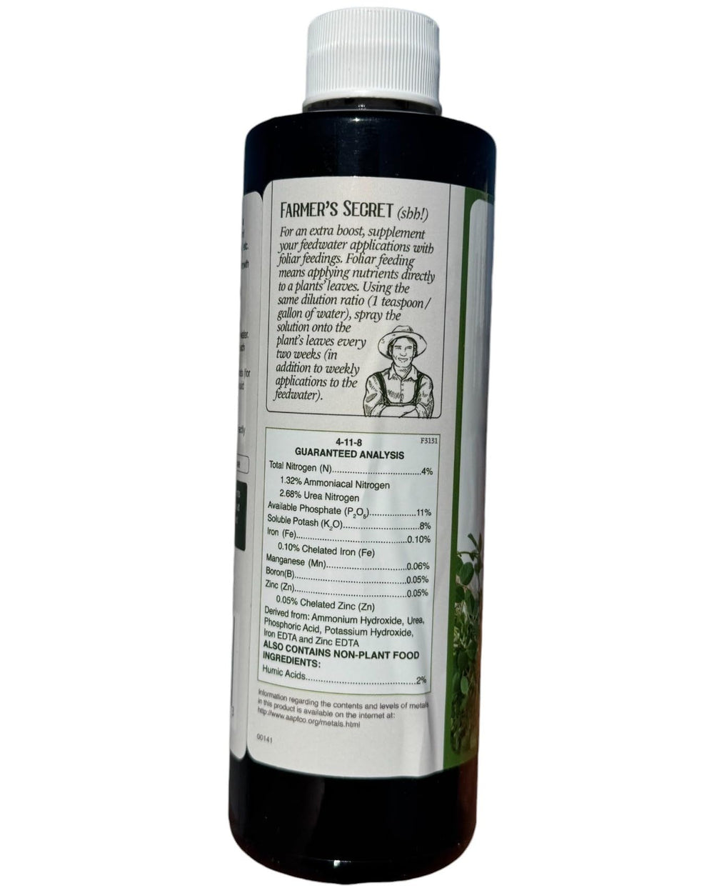 Farmer's Secret Hydroponic Fertilizer liquid in bottle