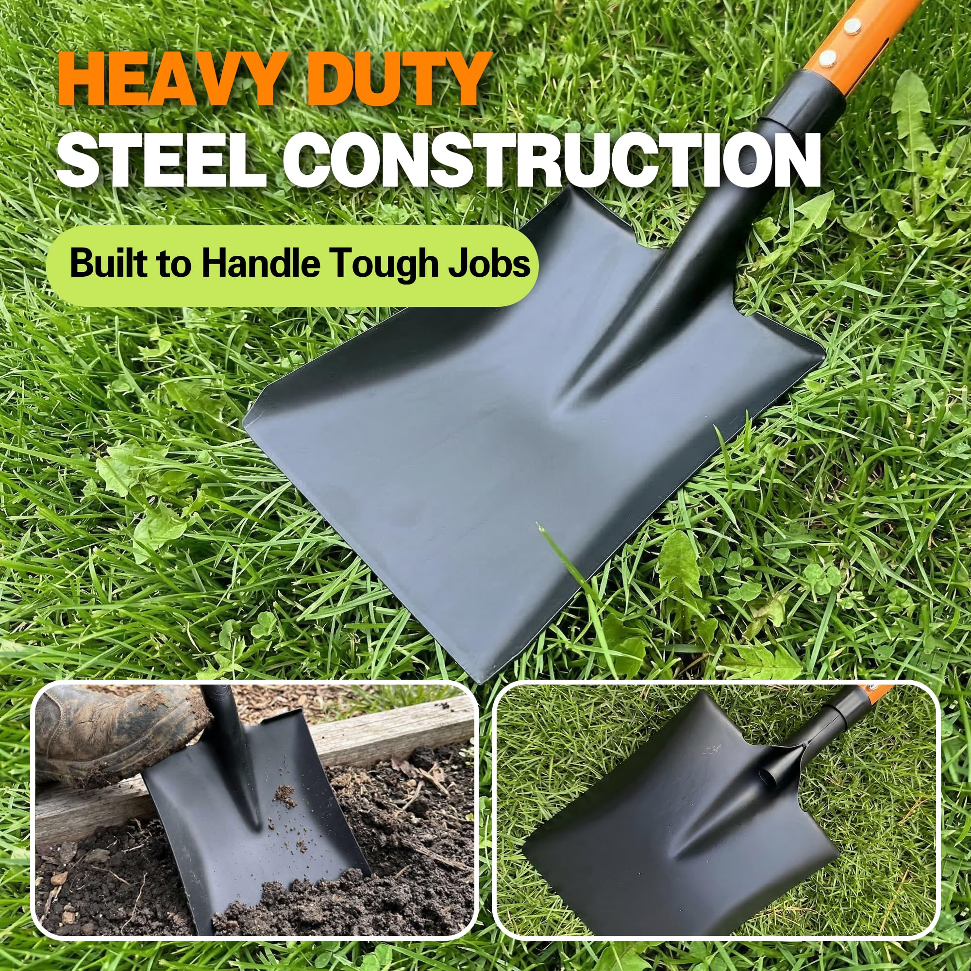 FARMHOLYCOWKING shovel with anti-slip grip in use