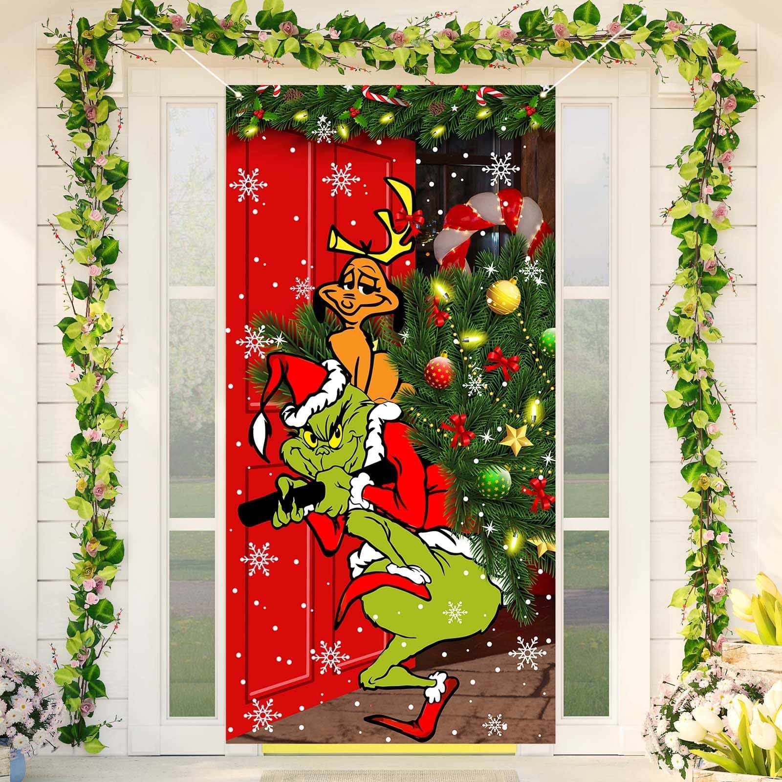 FARMNALL Christmas Door Cover close-up of grommets