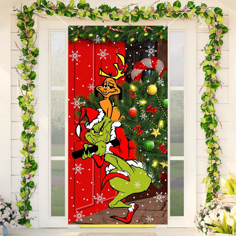 FARMNALL Christmas Door Cover close-up of grommets