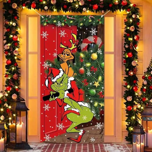 FARMNALL Christmas Door Cover colorful design front view