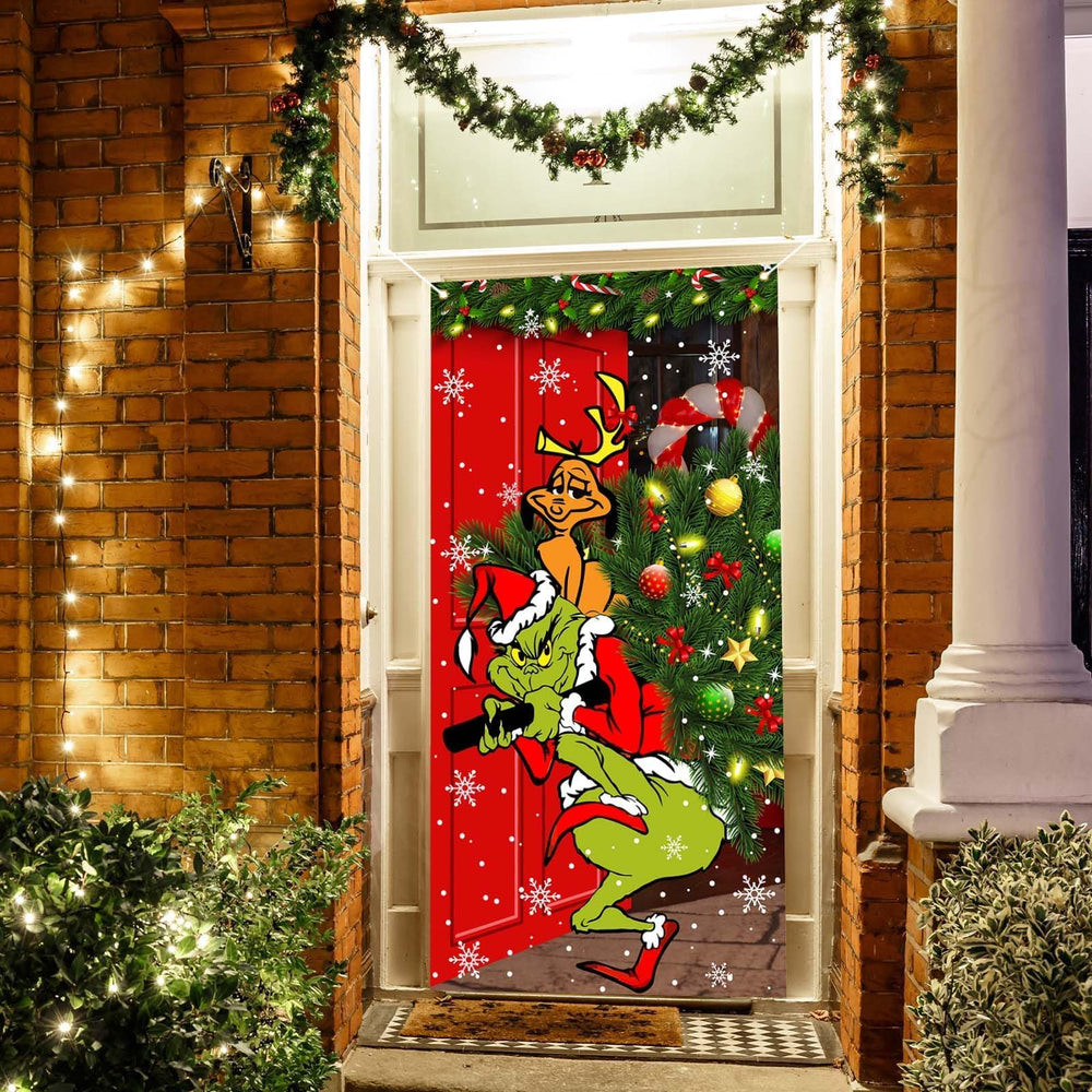 FARMNALL Christmas Door Cover on a porch
