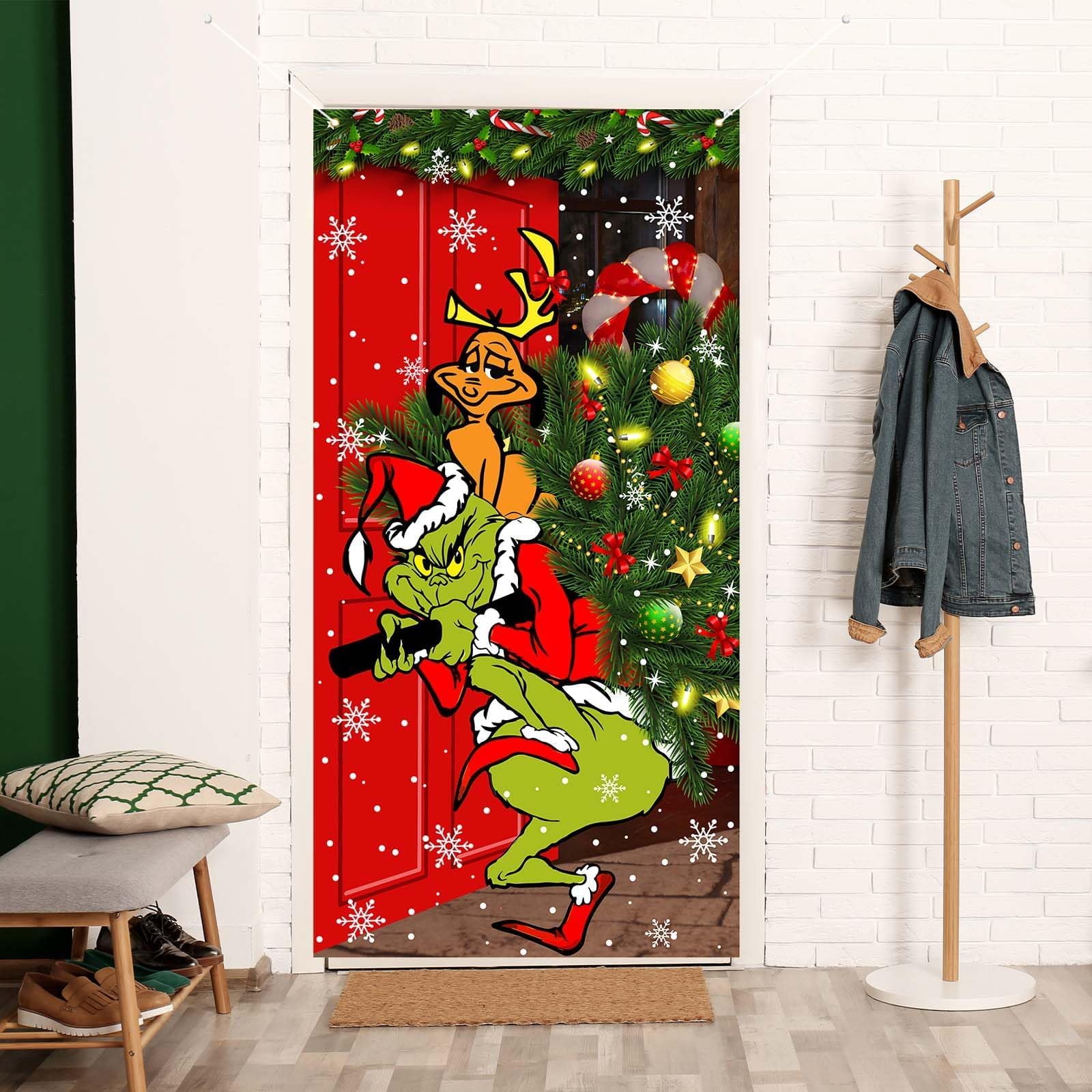 FARMNALL Christmas Door Cover showing size and dimensions