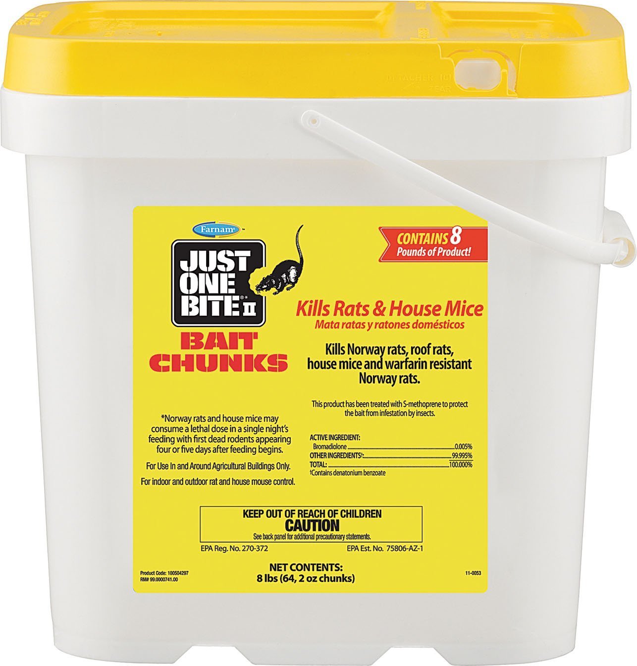 Farnam Just One Bite II Bait Chunks 8lbs pail front view