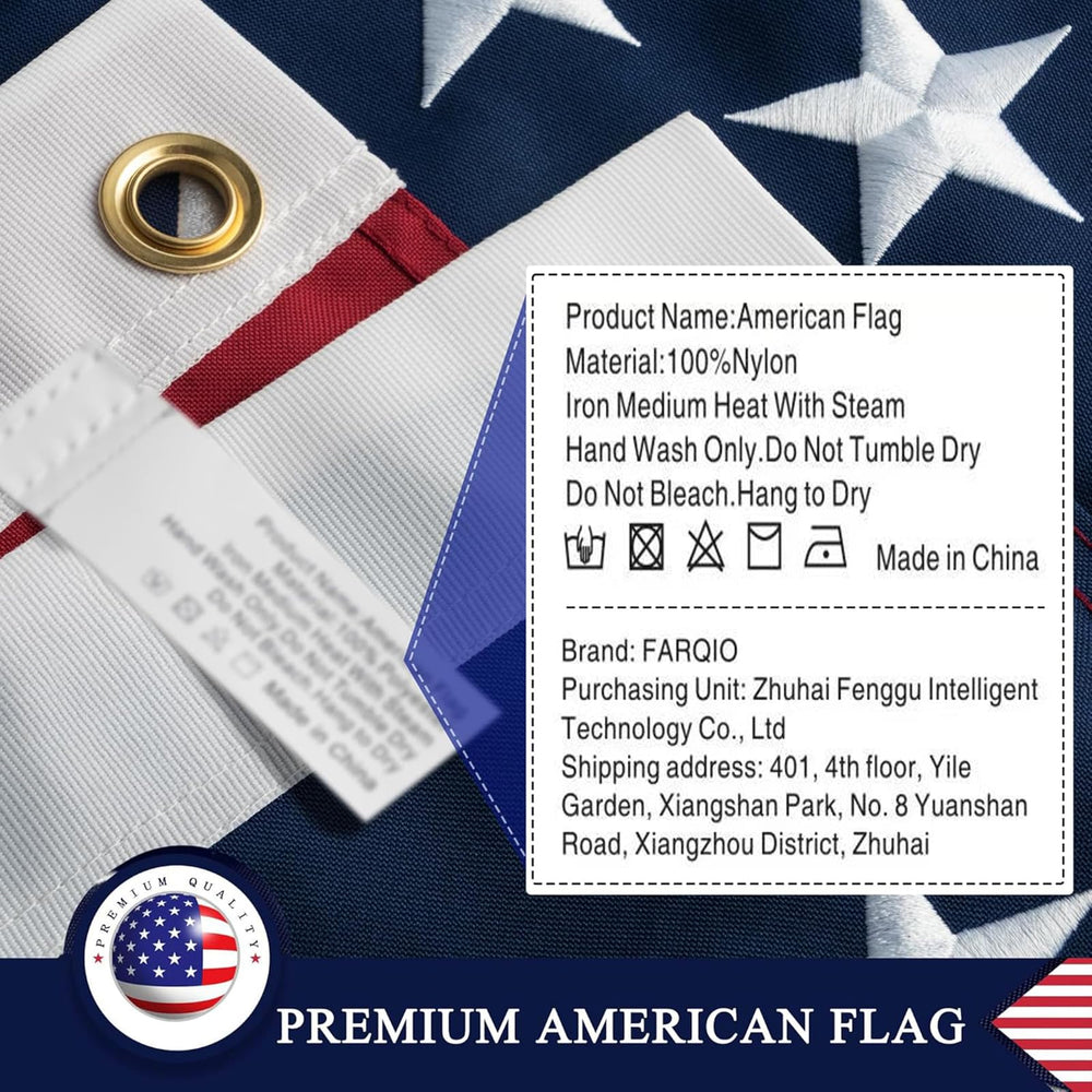 FARQIO flag sleeve showing reinforced stitching detail
