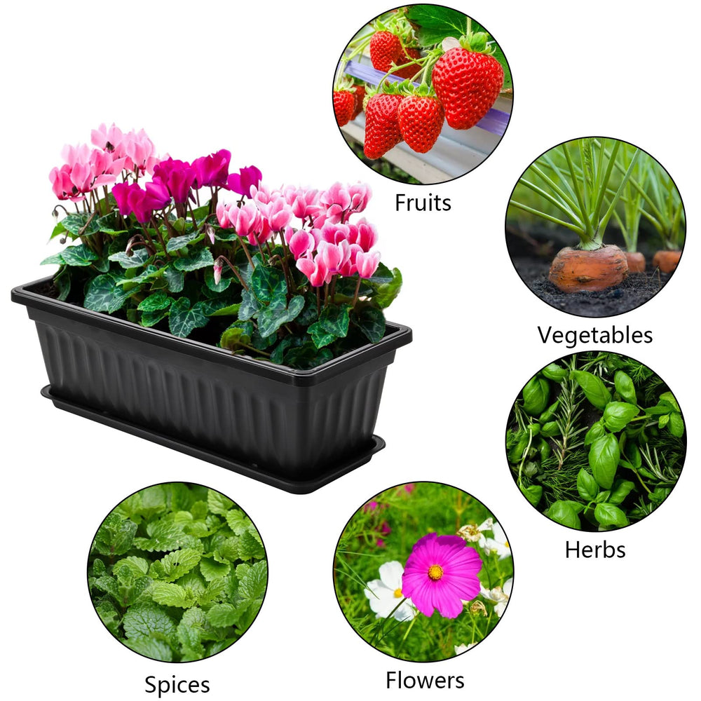 Fasmov flower window box planter with thriving plants