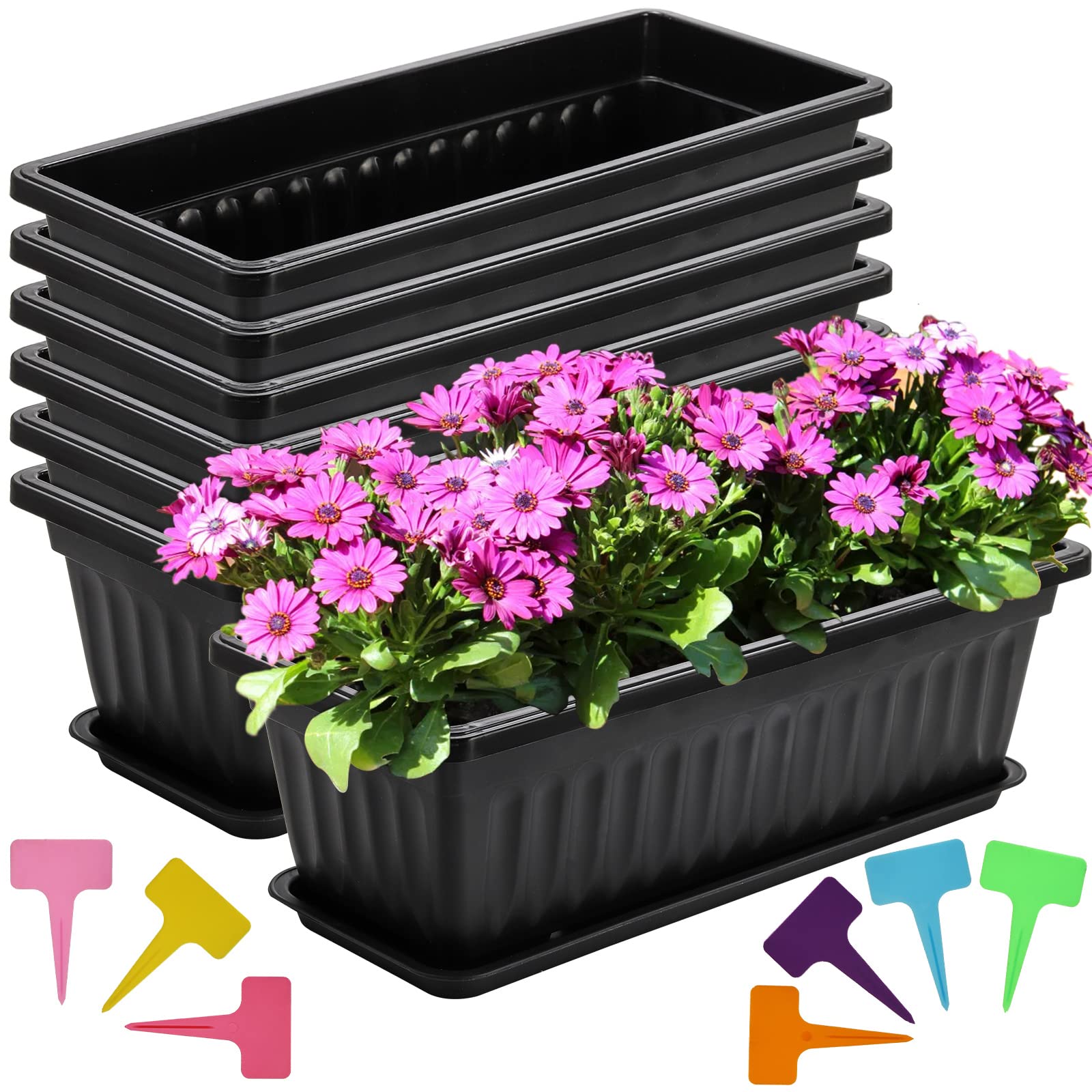Fasmov planter with removable tray and drainage holes