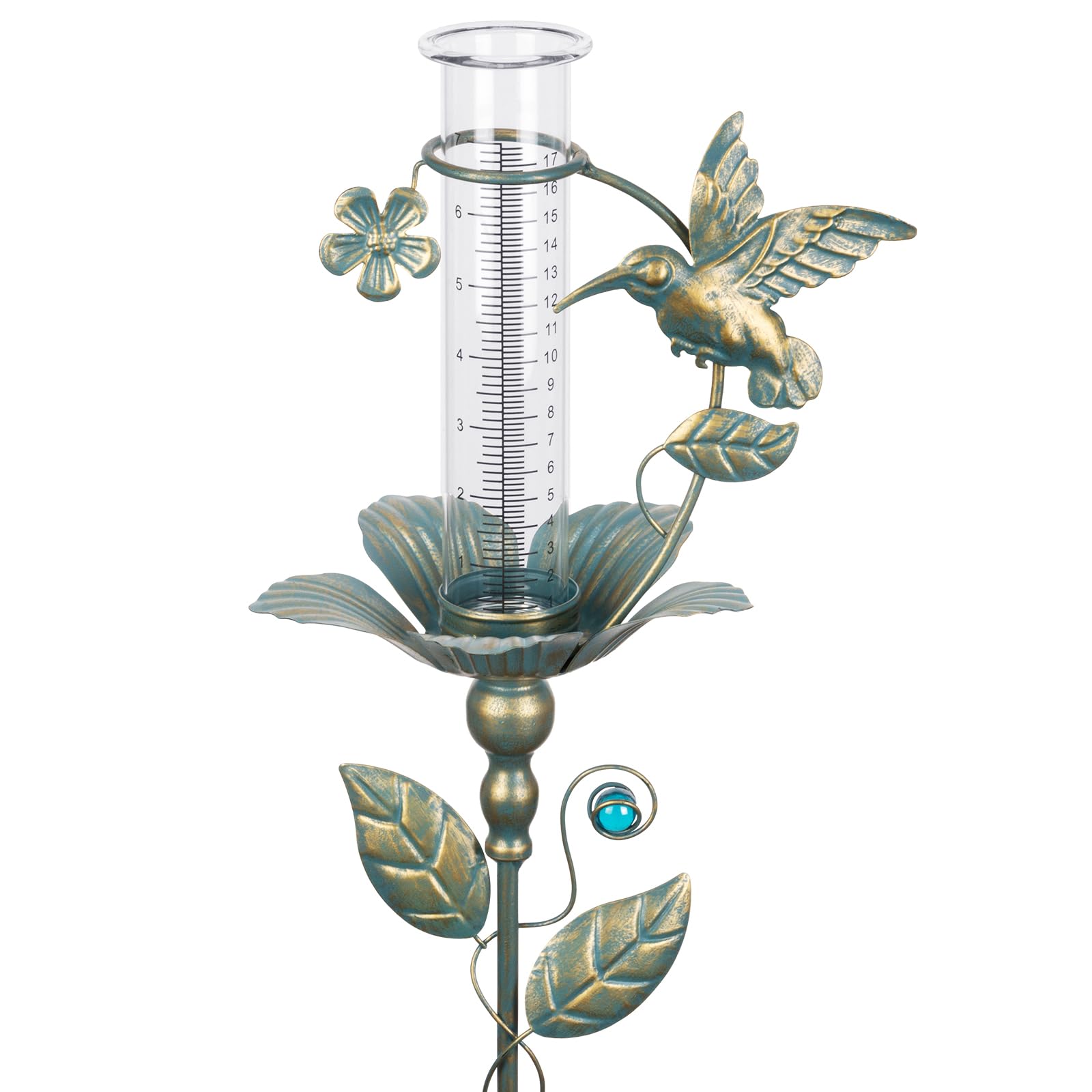 Fastruggle Hummingbird Decorative Rain Gauge front view