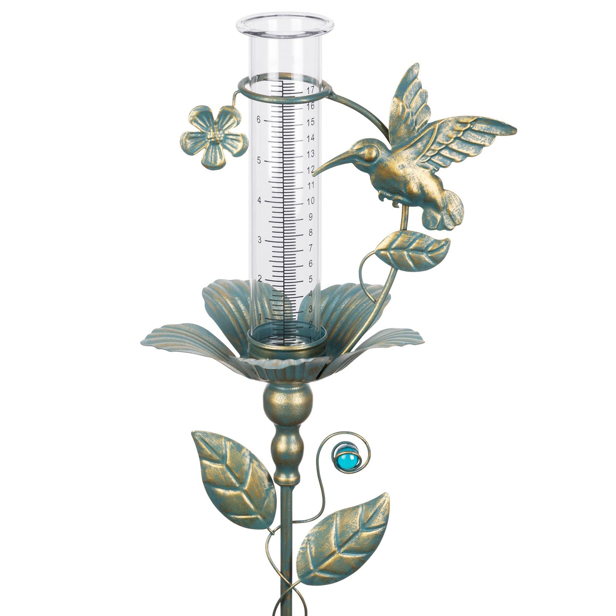 Fastruggle Hummingbird Decorative Rain Gauge front view