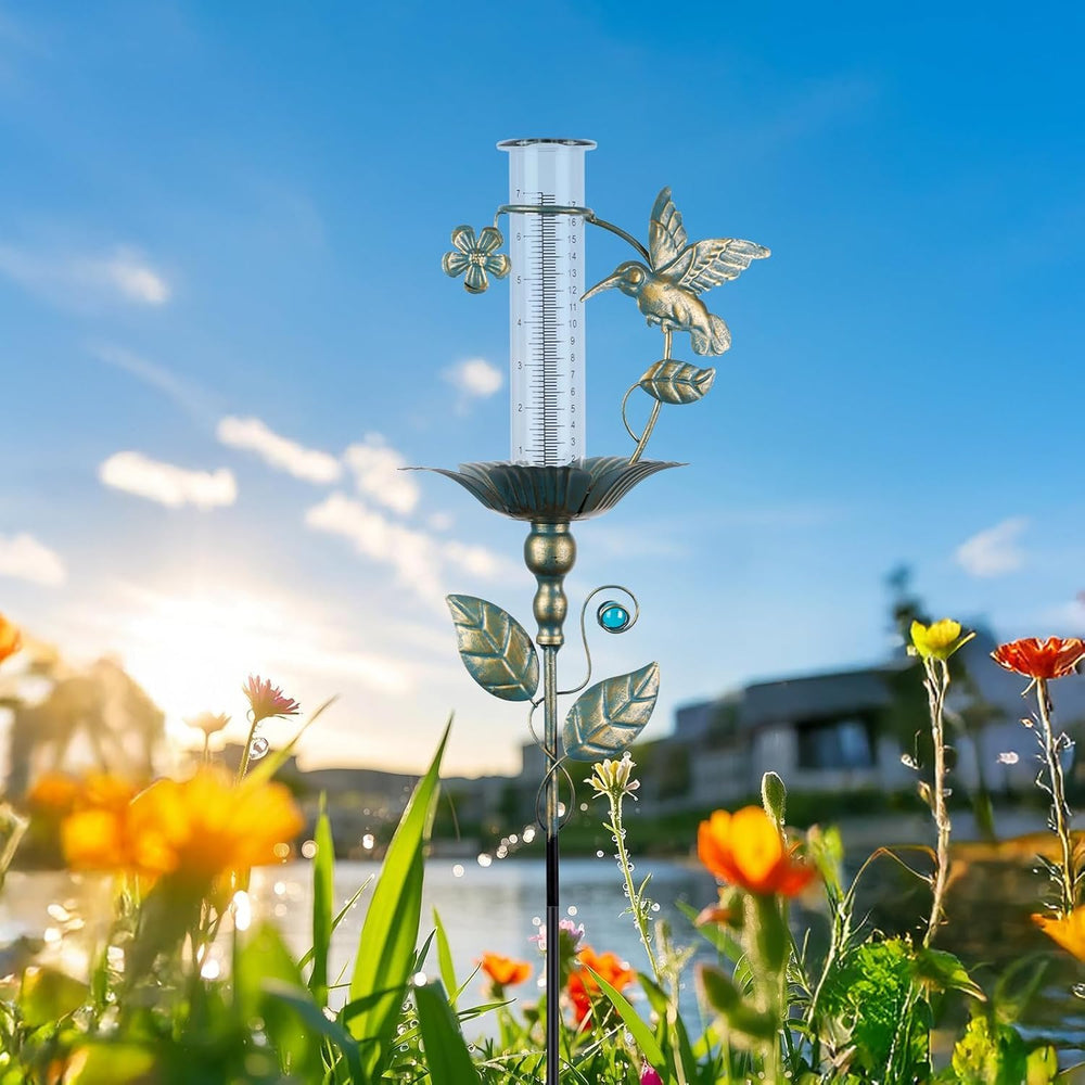 Fastruggle rain gauge in a garden setting