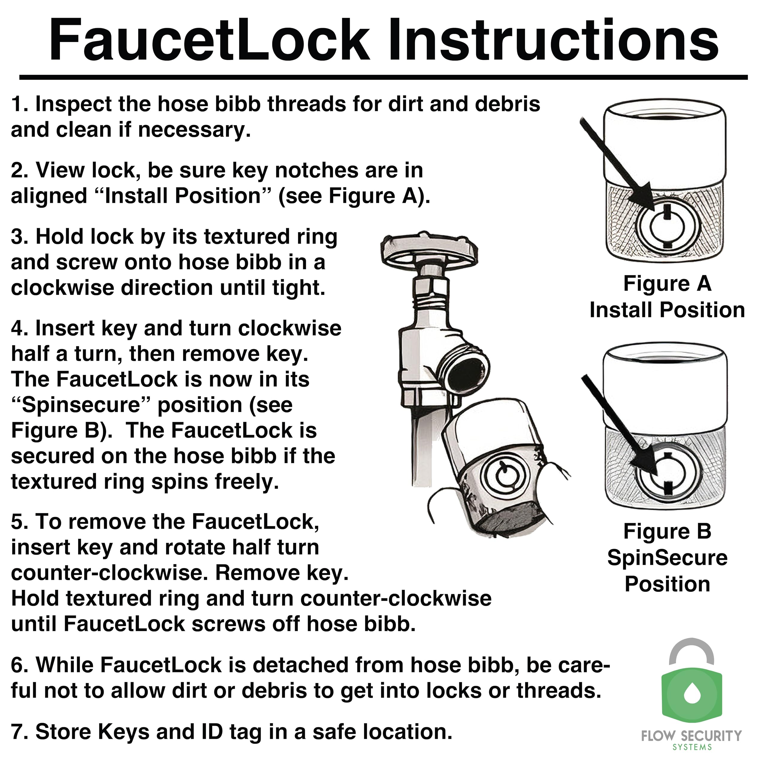 FaucetLock packaging dimensions and details