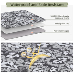 Favoyard back cushion 24 x 20 inches in gray floral design