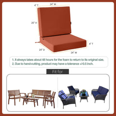 Favoyard cushion set showing seat and back cushion with adjustable straps