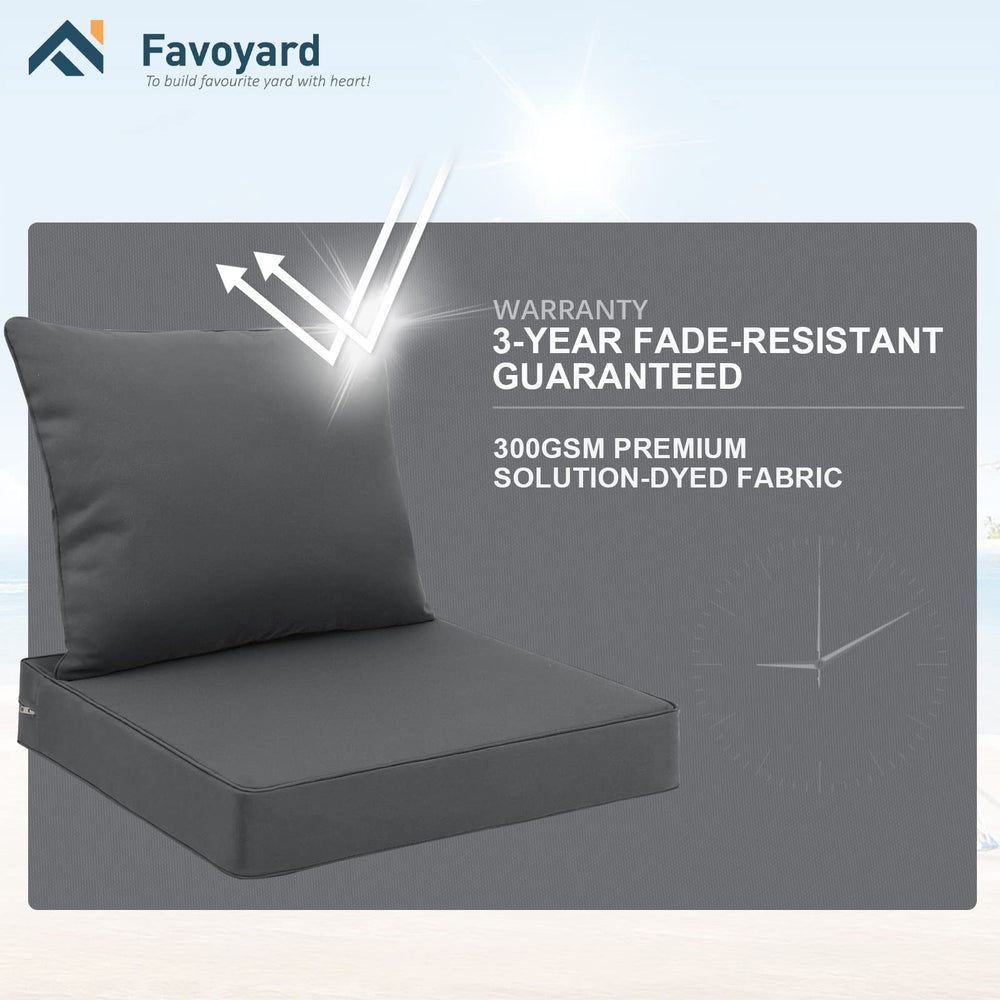 Favoyard cushion showcasing waterproof fabric