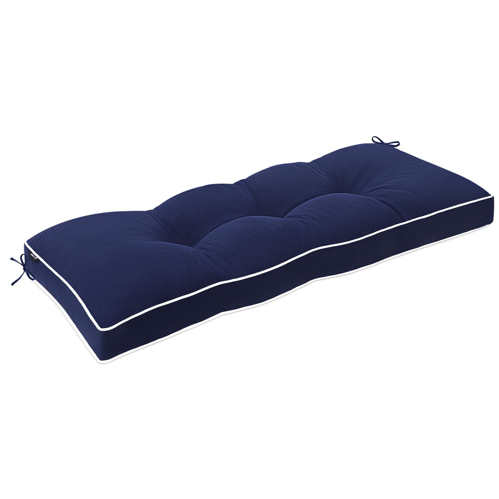 Favoyard Indoor/Outdoor Waterproof Bench Cushion front view in navy blue