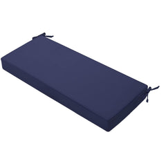 Favoyard Outdoor Bench Cushion front view showing blue fabric