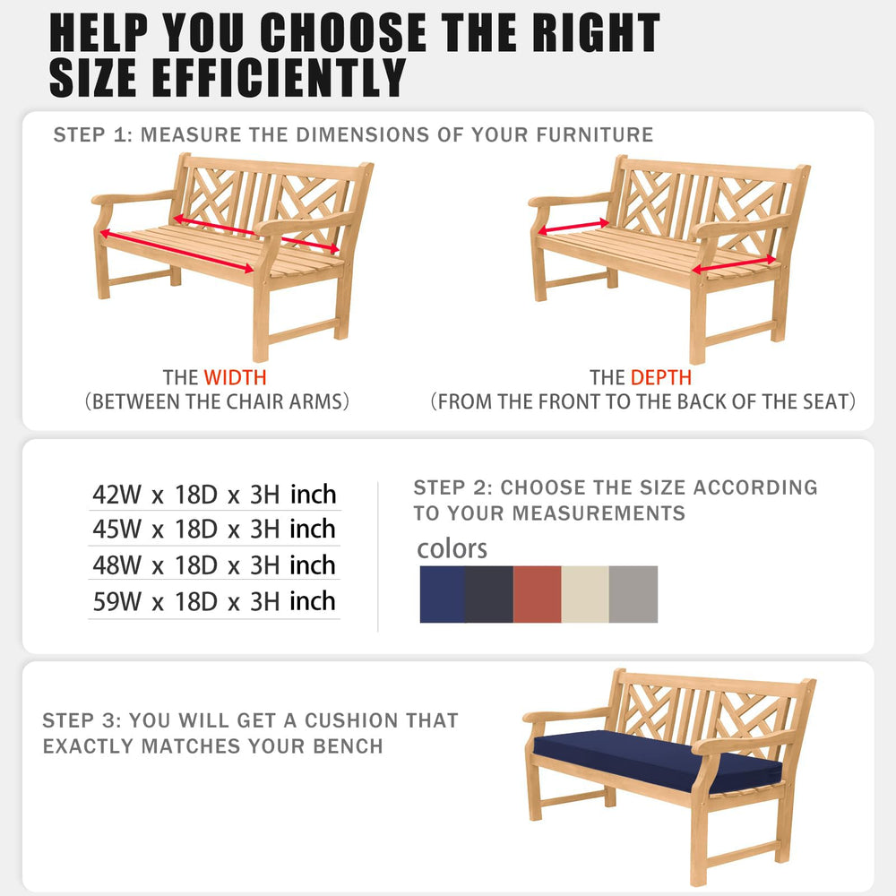Favoyard Outdoor Bench Cushion ties for secure placement