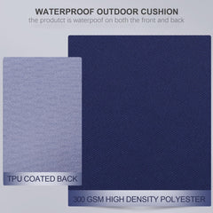 Favoyard Outdoor Chair Cushion navy blue with zipper
