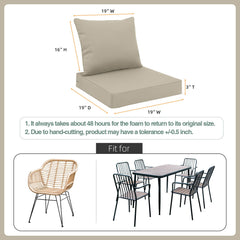 Favoyard outdoor cushion showing back dimensions