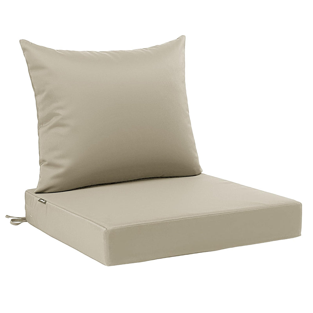 Favoyard outdoor patio seat cushion beige front view