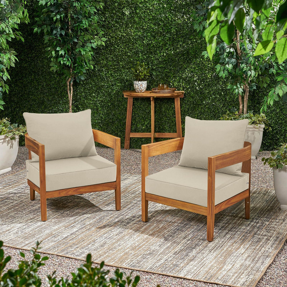 Favoyard Outdoor Patio Seat Cushion stacked for storage