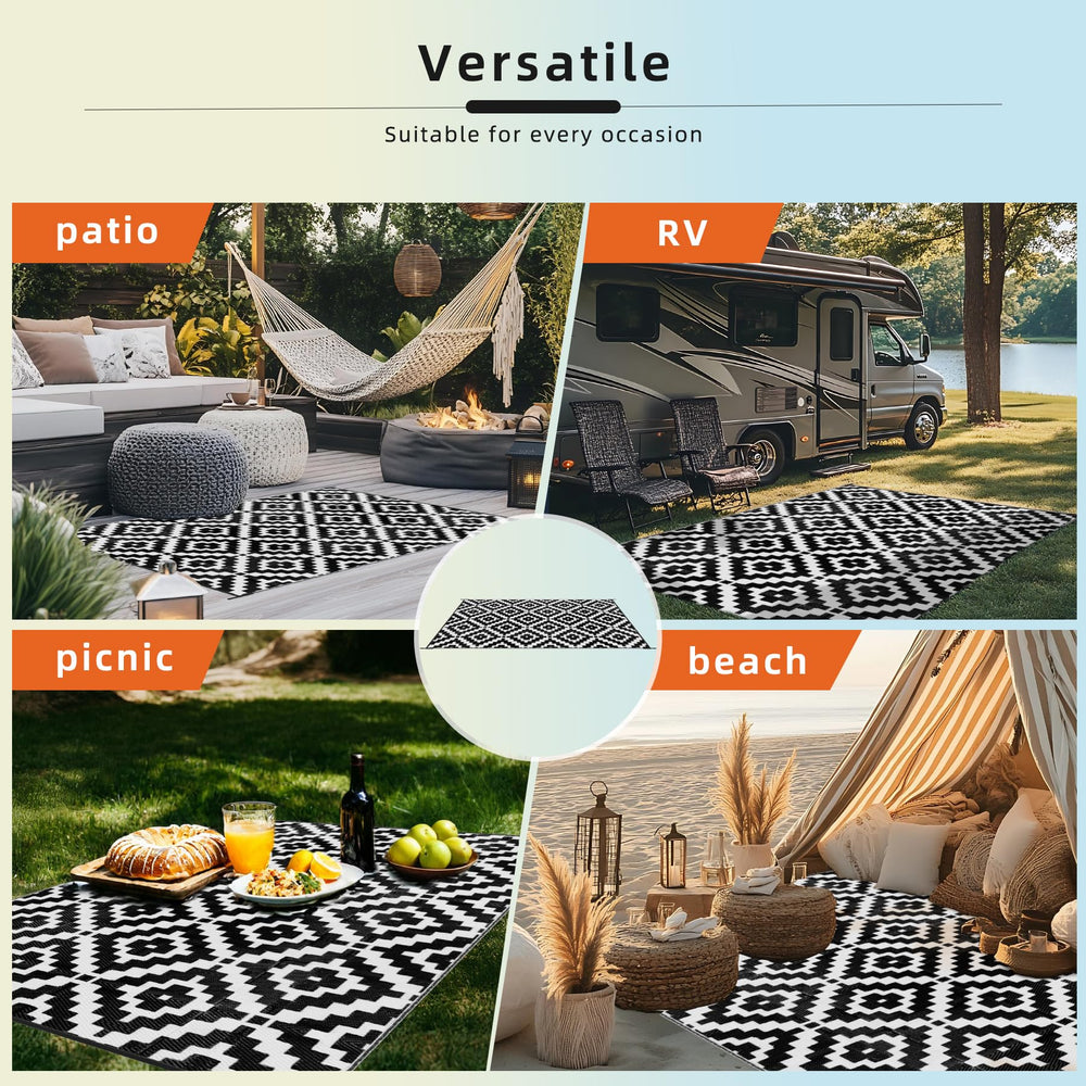 Favoyard Outdoor Rug 6x9 ft portable folded view