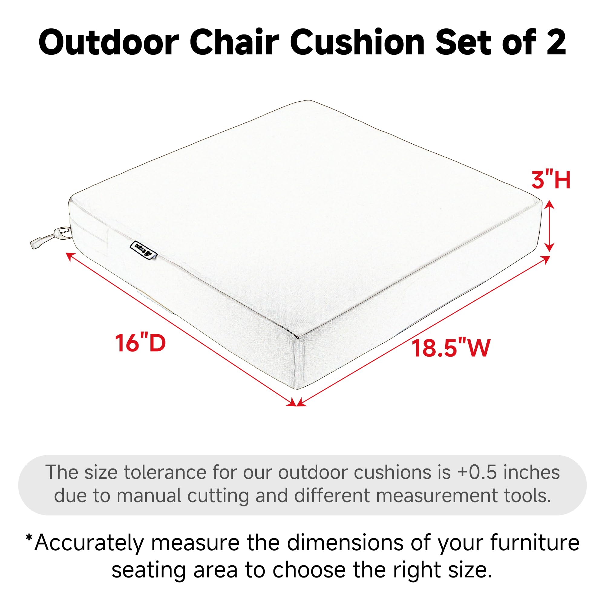 Favoyard patio chair cushion blue side view